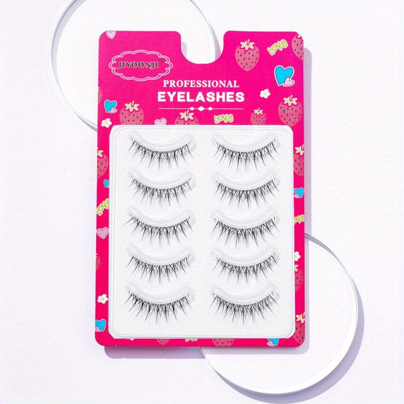 5 Pairs Crisscross Anime Lashes 12mm Spiky Eyelashes Cosplay Makeup
