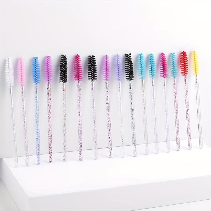 50pcs Crystal Eyelash Mascara Brushes Wands For Makeup