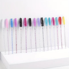 50pcs Crystal Eyelash Mascara Brushes Wands For Makeup