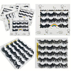 10 Pairs False Eyelashes With Tweezers 20mm 25mm Faux Mink Eye Lashes Extension