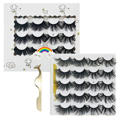 10 Pairs False Eyelashes With Tweezers 20mm 25mm Faux Mink Eye Lashes Extension