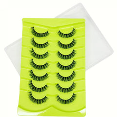 7 Pairs False Eyelashes 12mm D Curling Natural Big Eye Makeup Faux Mink Lashes