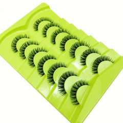 7 Pairs False Eyelashes 12mm D Curling Natural Big Eye Makeup Faux Mink Lashes
