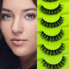 7 Pairs False Eyelashes 12mm D Curling Natural Big Eye Makeup Faux Mink Lashes