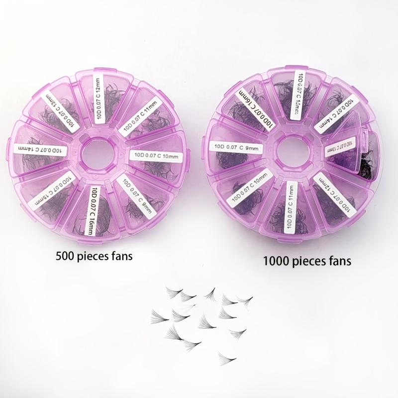 10D Premade Fans 0.07mm C Curl 9-16mm 500-1000 Pcs False Eyelashes