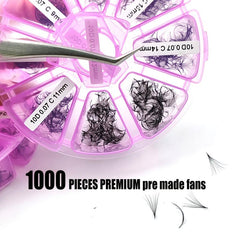 10D Premade Fans 0.07mm C Curl 9-16mm 500-1000 Pcs False Eyelashes