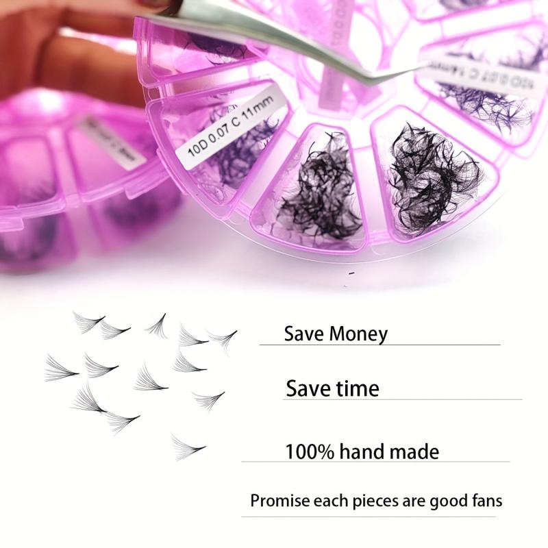 10D Premade Fans 0.07mm C Curl 9-16mm 500-1000 Pcs False Eyelashes