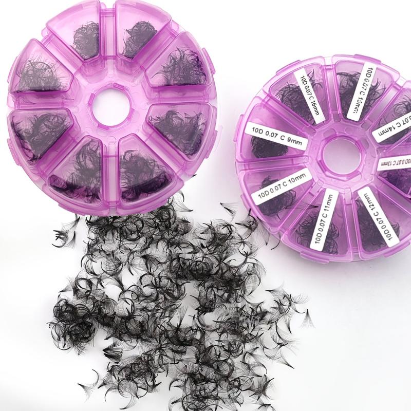 10D Premade Fans 0.07mm C Curl 9-16mm 500-1000 Pcs False Eyelashes