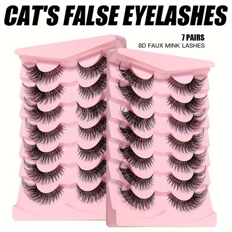 7 Pairs Fox Cat Eye False Eyelashes Naturally Thick Curly Eyelashes