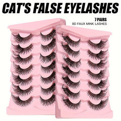 7 Pairs Fox Cat Eye False Eyelashes Naturally Thick Curly Eyelashes