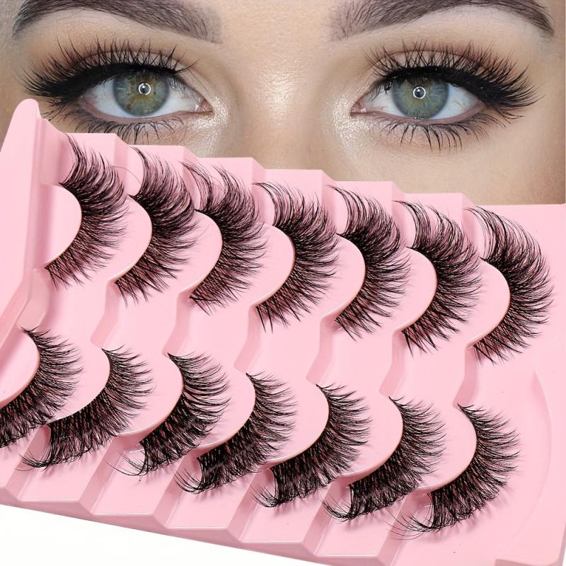 7 Pairs Fox Cat Eye False Eyelashes Naturally Thick Curly Eyelashes
