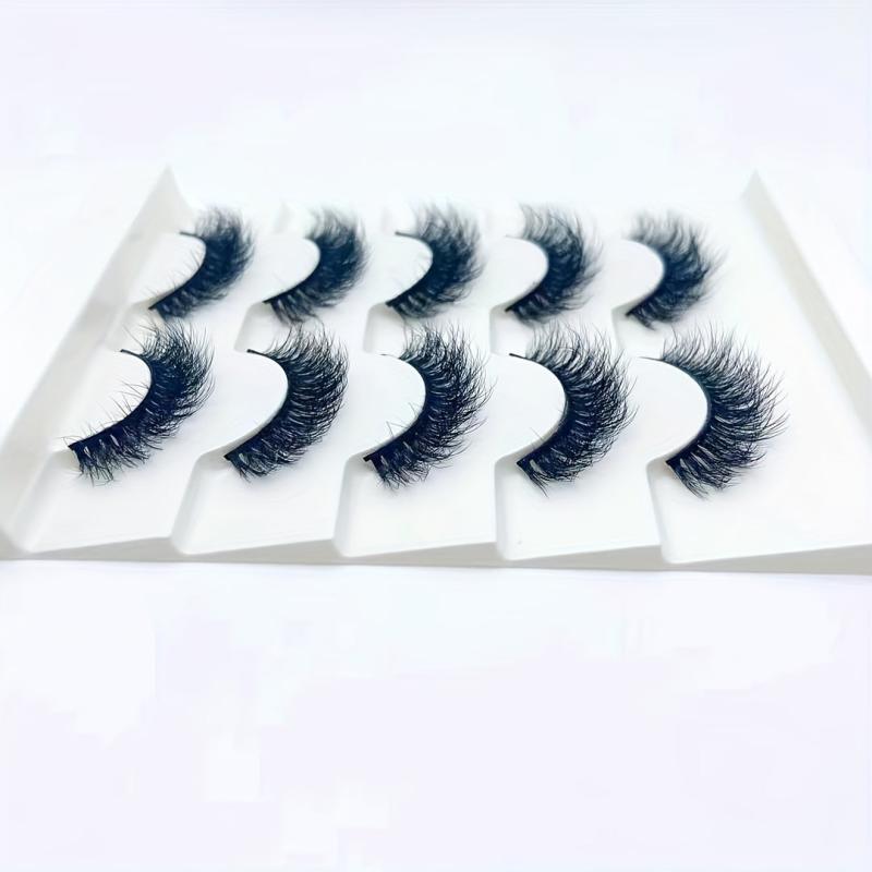 5 Pairs 3D Natural Faux Mink False Eyelashes D Curling Lashes