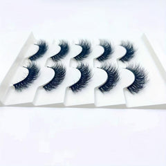 5 Pairs 3D Natural Faux Mink False Eyelashes D Curling Lashes