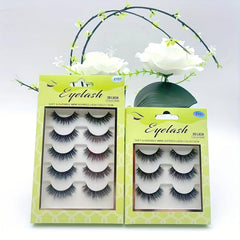 5 Pairs 3D Natural Faux Mink False Eyelashes D Curling Lashes