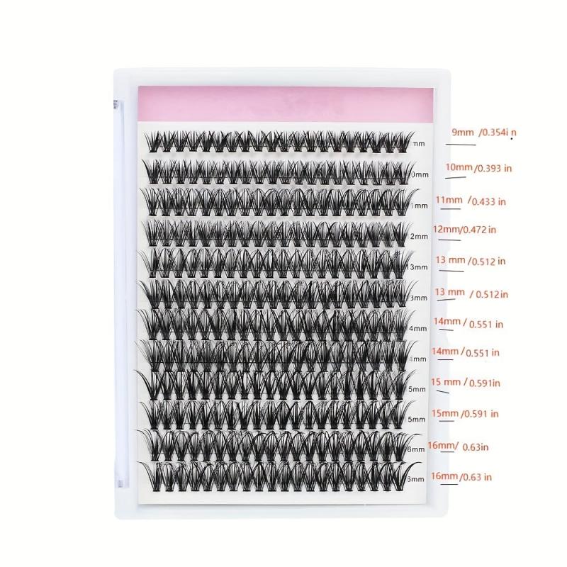 240pcs 40D Eyelash Cluster Extension D Curl Mixed Tray Faux Mink Lashes