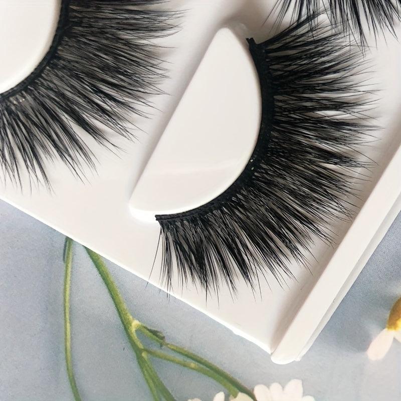 3 Pairs Thick False Eyelashes Wispy Doll Style Curling Lashes