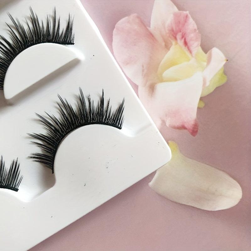 3 Pairs Thick False Eyelashes Wispy Doll Style Curling Lashes