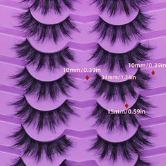 7 Pairs Fluffy False Eyelashes Strip Faux Mink Thick Volume 8D Dramatic