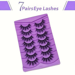 7 Pairs Fluffy False Eyelashes Strip Faux Mink Thick Volume 8D Dramatic