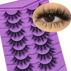 7 Pairs Fluffy False Eyelashes Strip Faux Mink Thick Volume 8D Dramatic