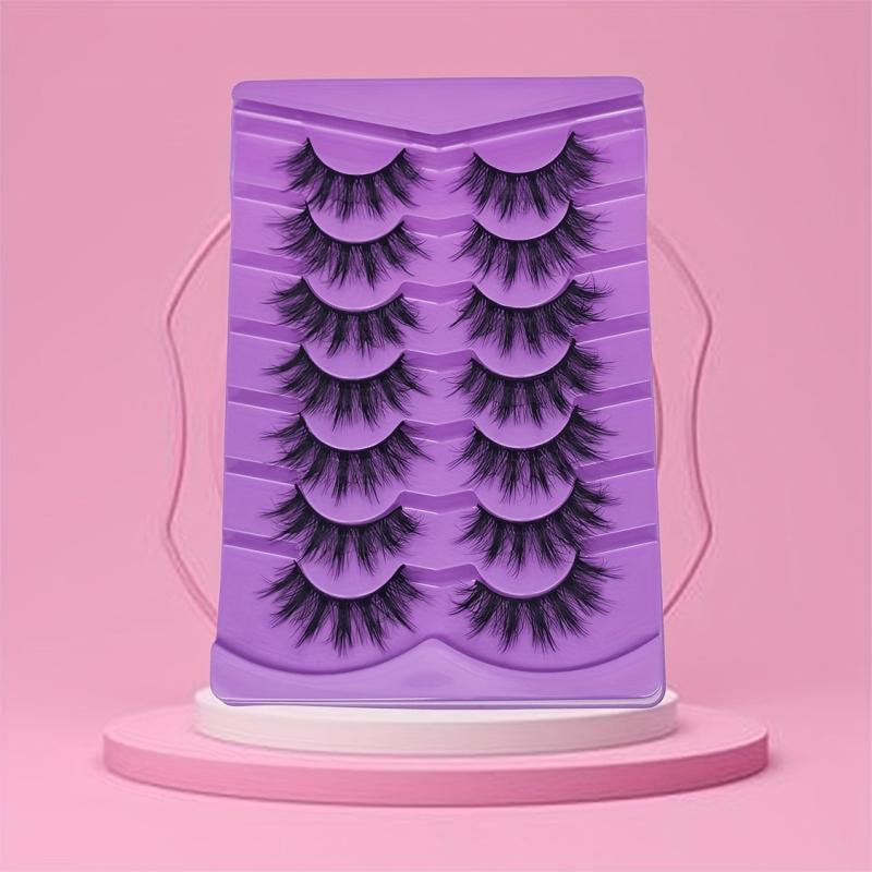 7 Pairs Fluffy False Eyelashes Strip Faux Mink Thick Volume 8D Dramatic