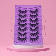 7 Pairs Fluffy False Eyelashes Strip Faux Mink Thick Volume 8D Dramatic