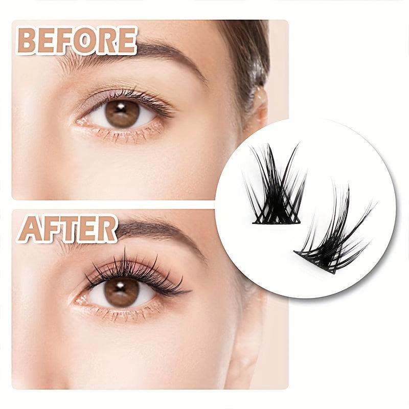 Cat Ear Individual Cluster Lashes Natural Bushy Eyelashes