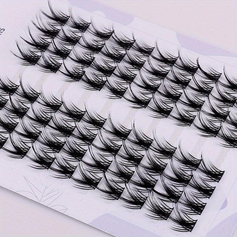 Cat Ear Individual Cluster Lashes Natural Bushy Eyelashes