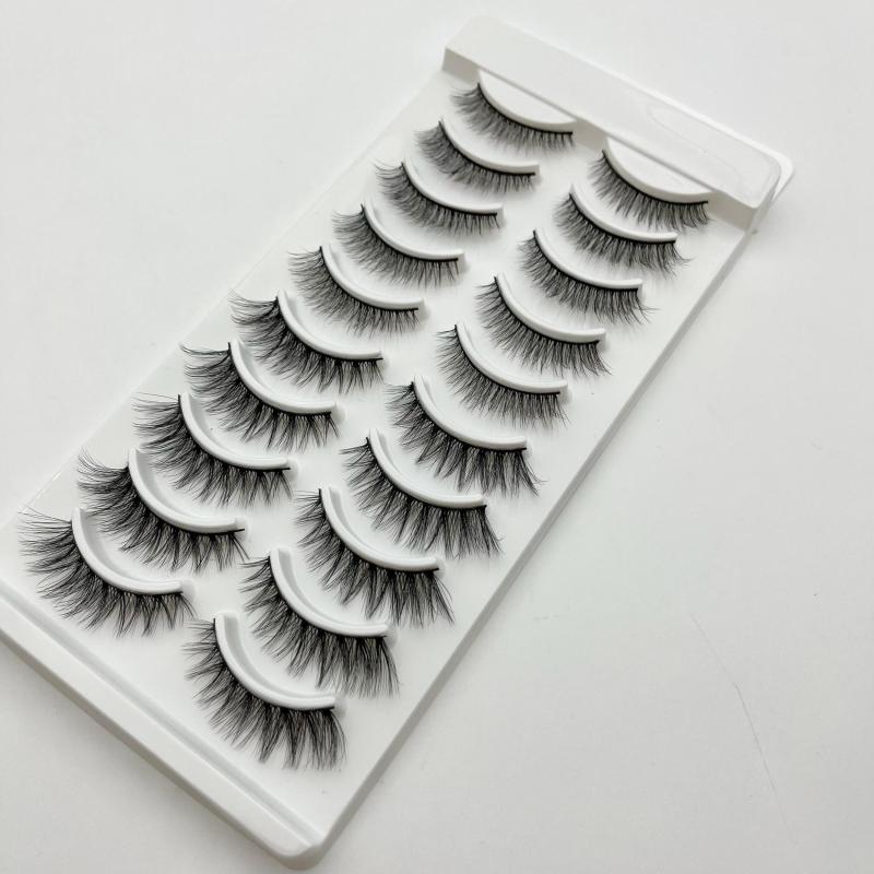 10 Pairs of Natural Looking Faux Mink Cat Eye False Eyelashes