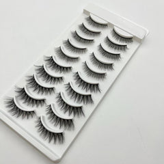 10 Pairs of Natural Looking Faux Mink Cat Eye False Eyelashes