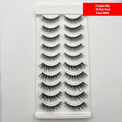 10 Pairs of Natural Looking Faux Mink Cat Eye False Eyelashes