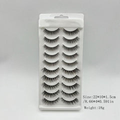 10 Pairs of Natural Looking Faux Mink Cat Eye False Eyelashes