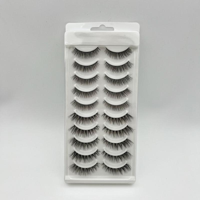 10 Pairs of Natural Looking Faux Mink Cat Eye False Eyelashes