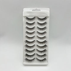 10 Pairs of Natural Looking Faux Mink Cat Eye False Eyelashes