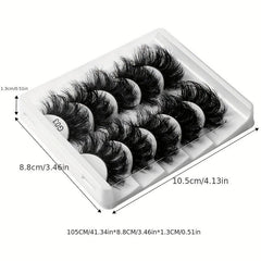 5 Pairs 8D Fluffy Messy Curly False Eyelashes Wispy Long Faux Mink Extension