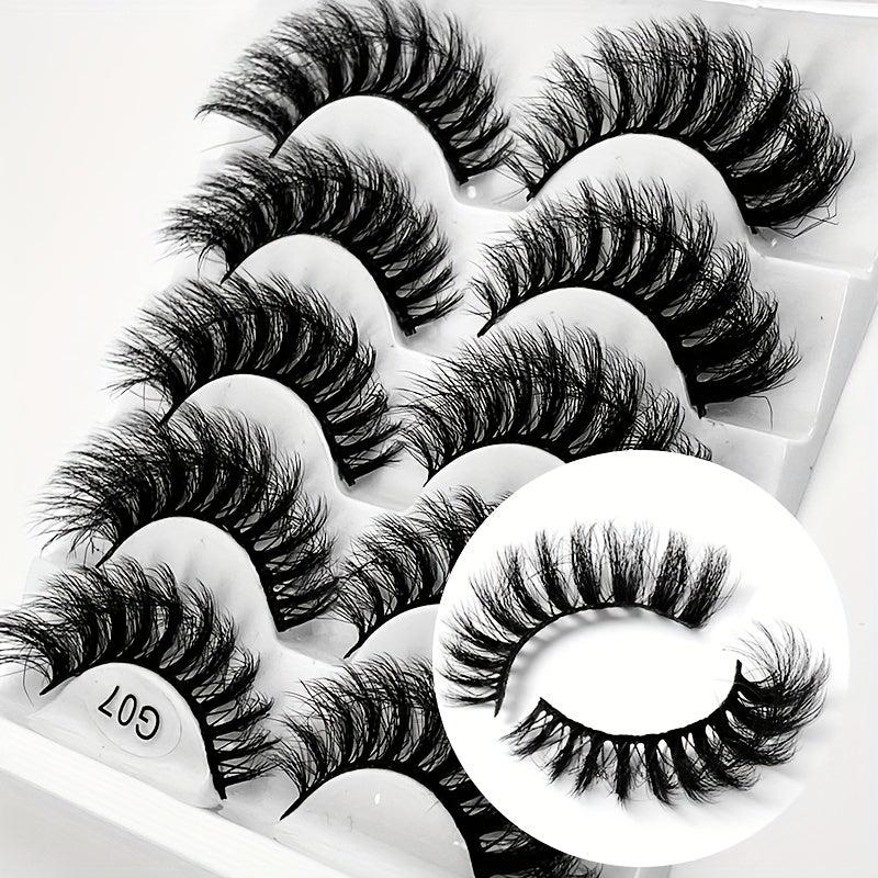 5 Pairs 8D Fluffy Messy Curly False Eyelashes Wispy Long Faux Mink Extension