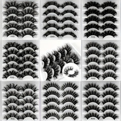5 Pairs 8D Fluffy Messy Curly False Eyelashes Wispy Long Faux Mink Extension