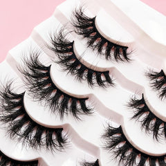 7 Pairs 3D Natural Faux Mink Eyelashes Fluffy Wispy False Eyelashes
