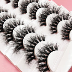 7 Pairs 3D Natural Faux Mink Eyelashes Fluffy Wispy False Eyelashes