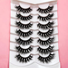 7 Pairs 3D Natural Faux Mink Eyelashes Fluffy Wispy False Eyelashes