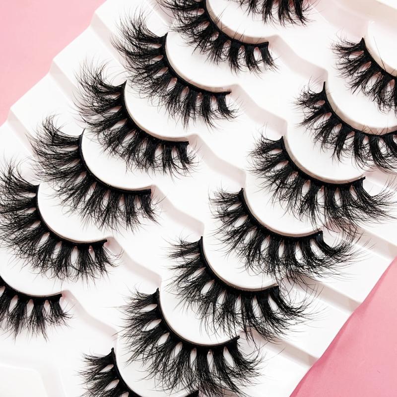 7 Pairs 3D Natural Faux Mink Eyelashes Fluffy Wispy False Eyelashes