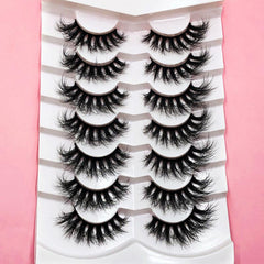 7 Pairs 3D Natural Faux Mink Eyelashes Fluffy Wispy False Eyelashes