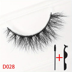 3D Mink False Eyelashes Natural Look Brushes Tweezers