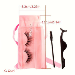 3D Mink False Eyelashes Natural Look Brushes Tweezers