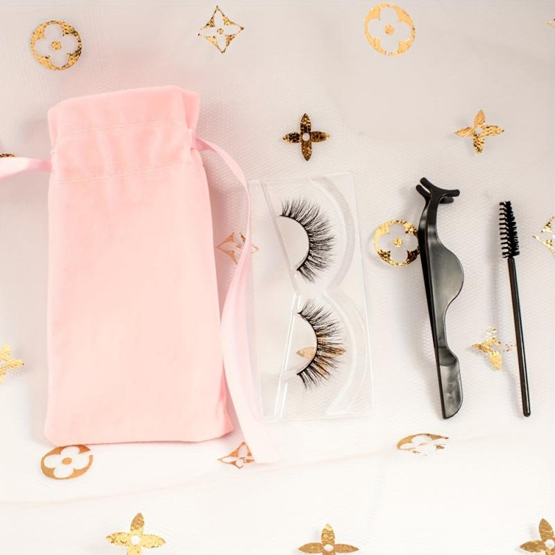 3D Mink False Eyelashes Natural Look Brushes Tweezers
