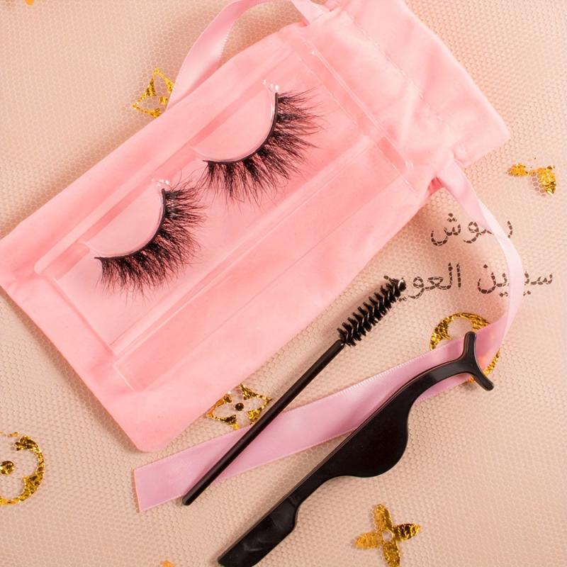 3D Mink False Eyelashes Natural Look Brushes Tweezers