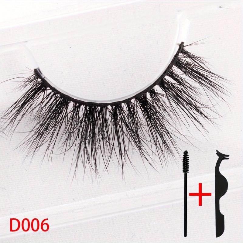 3D Mink False Eyelashes Natural Look Brushes Tweezers