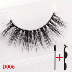 3D Mink False Eyelashes Natural Look Brushes Tweezers