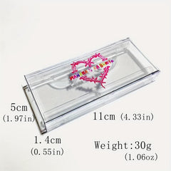 1pc Cartoon Empty Eyelashes Box Plastic Holder Lashes Box