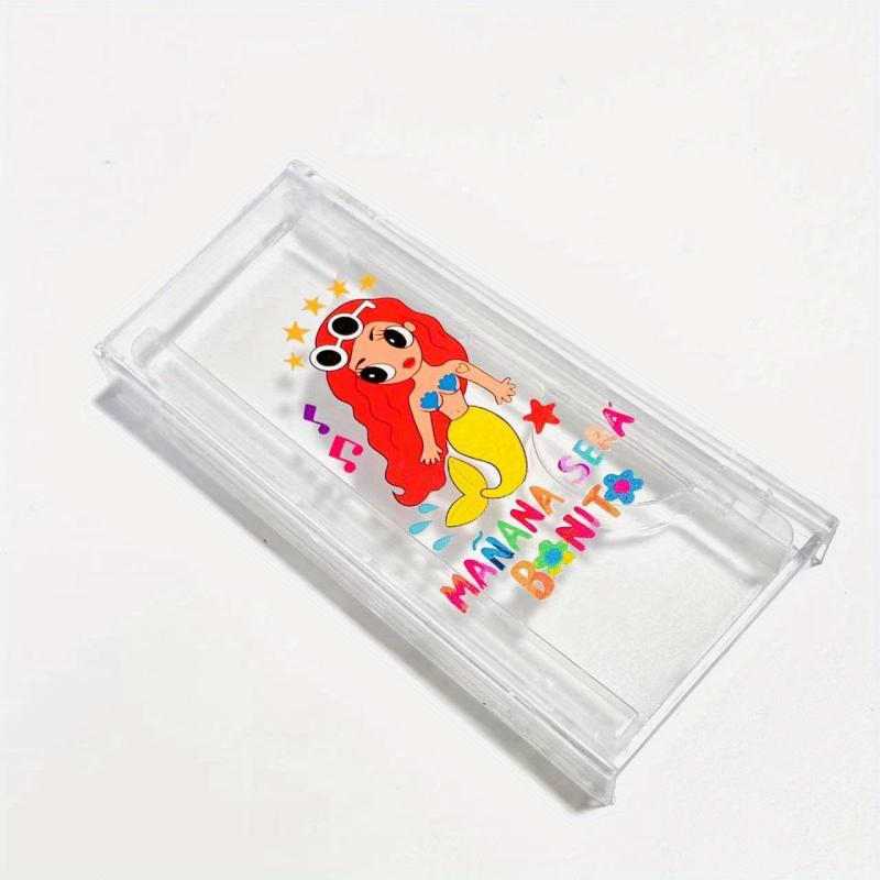 1pc Cartoon Empty Eyelashes Box Plastic Holder Lashes Box